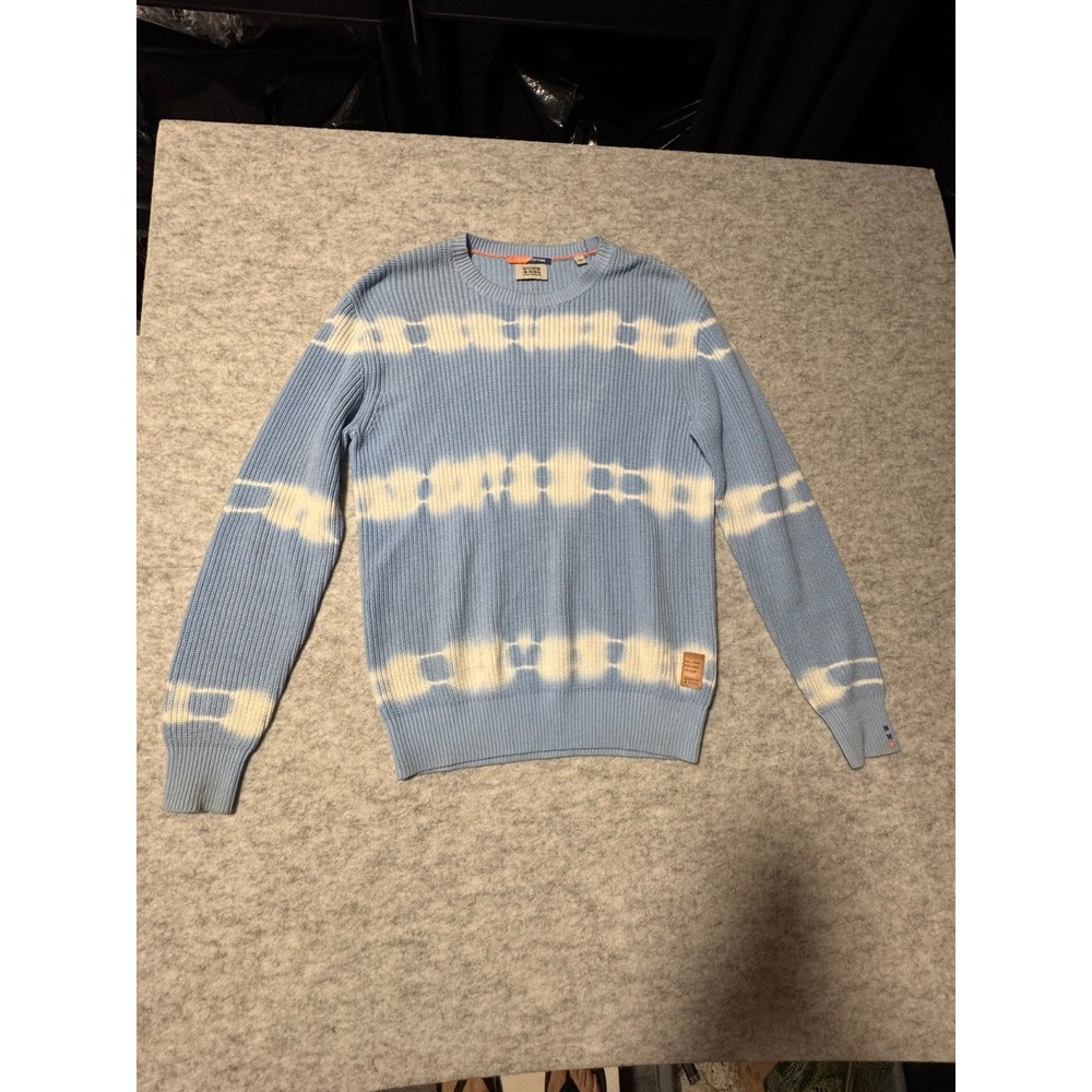 Scotch & Soda Amsterdam Weekend Edition Mens S Blue Tie Dye Sweater K22 AMS